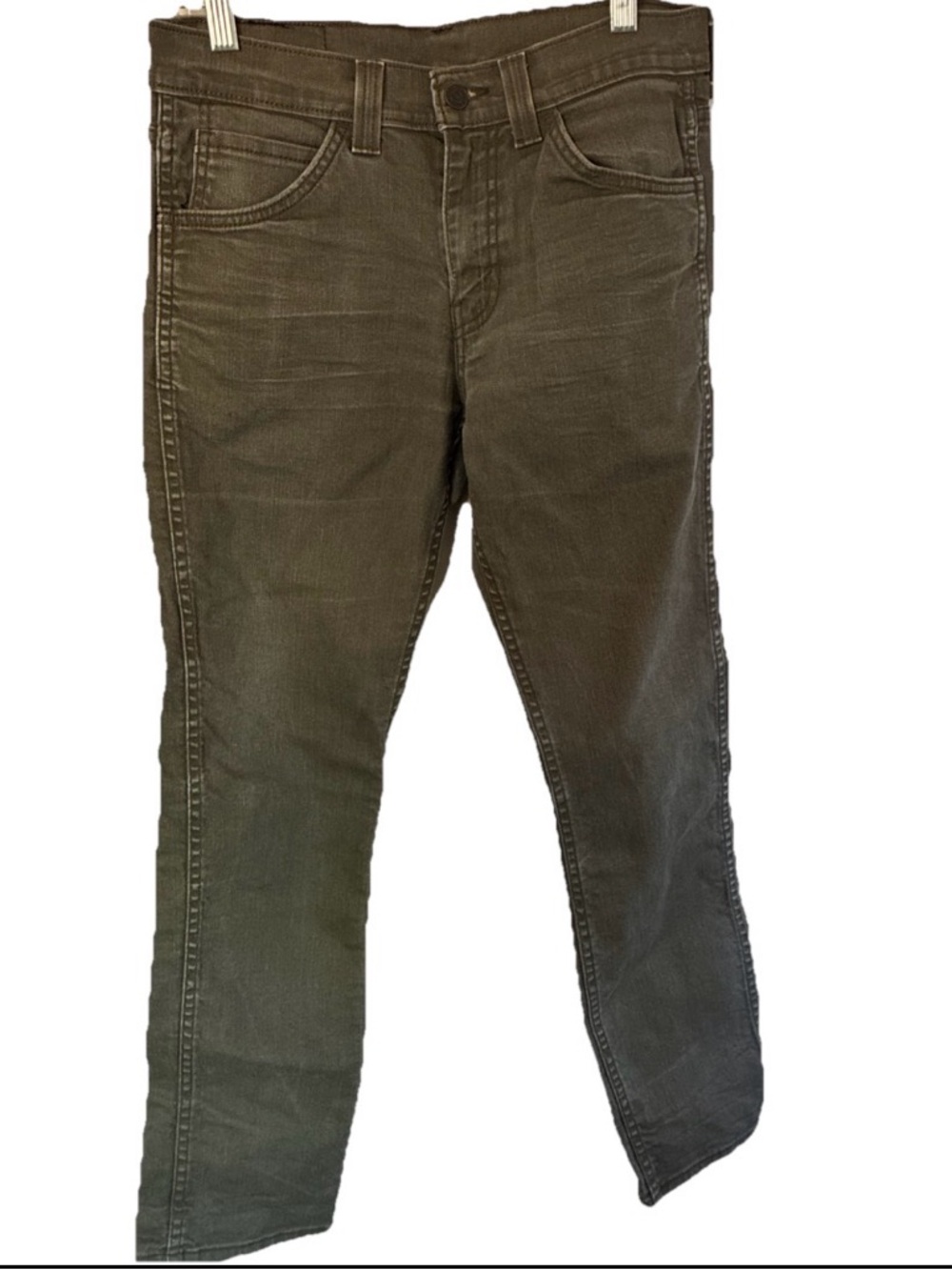 Levi's 511-Men’s Olive Green Wash Denim Slim Jeans Black Tag Size 30x30 EUC